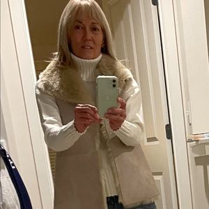 Faux fur/suede reversible vest